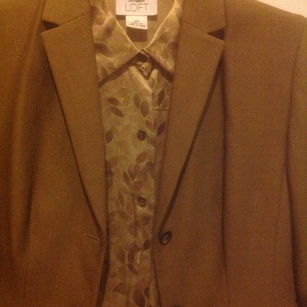 Ann Taylor LOFT petite dark gold PANT SUIT 2P